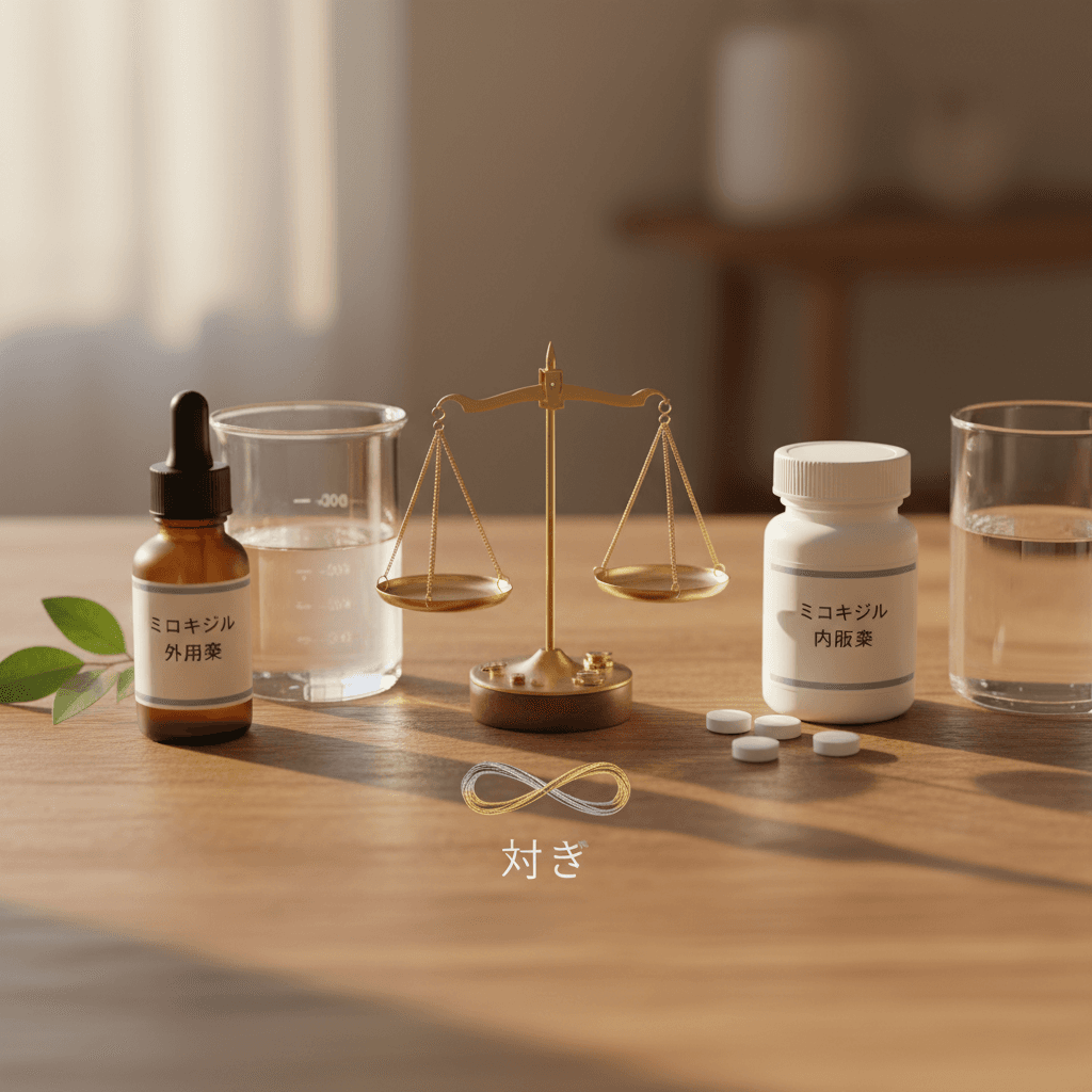 ミノキシジル内服薬と外用薬の違い・どちらが選ばれるか
